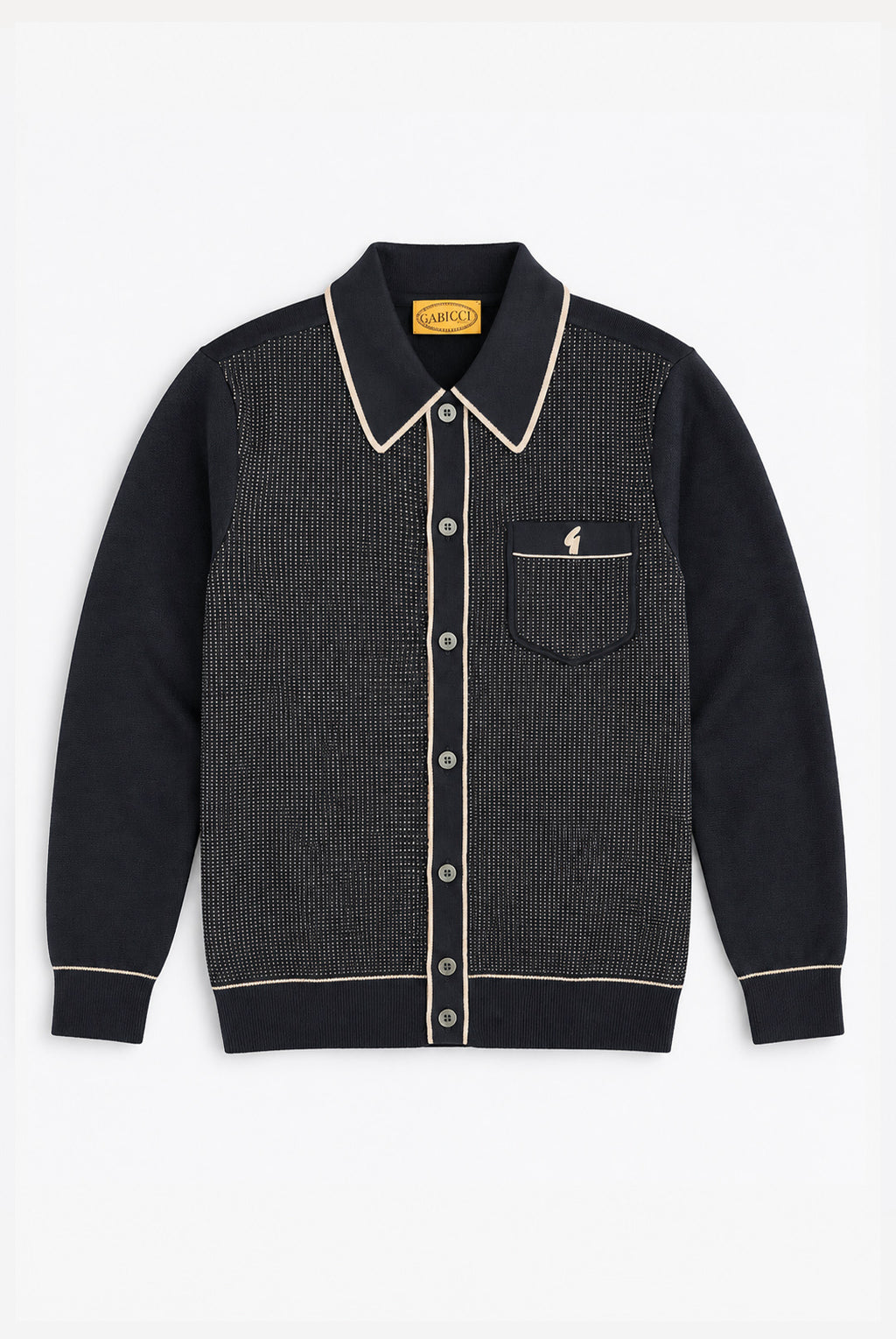 Gabicci Vintage Patterned Knitted Cardigan - Black