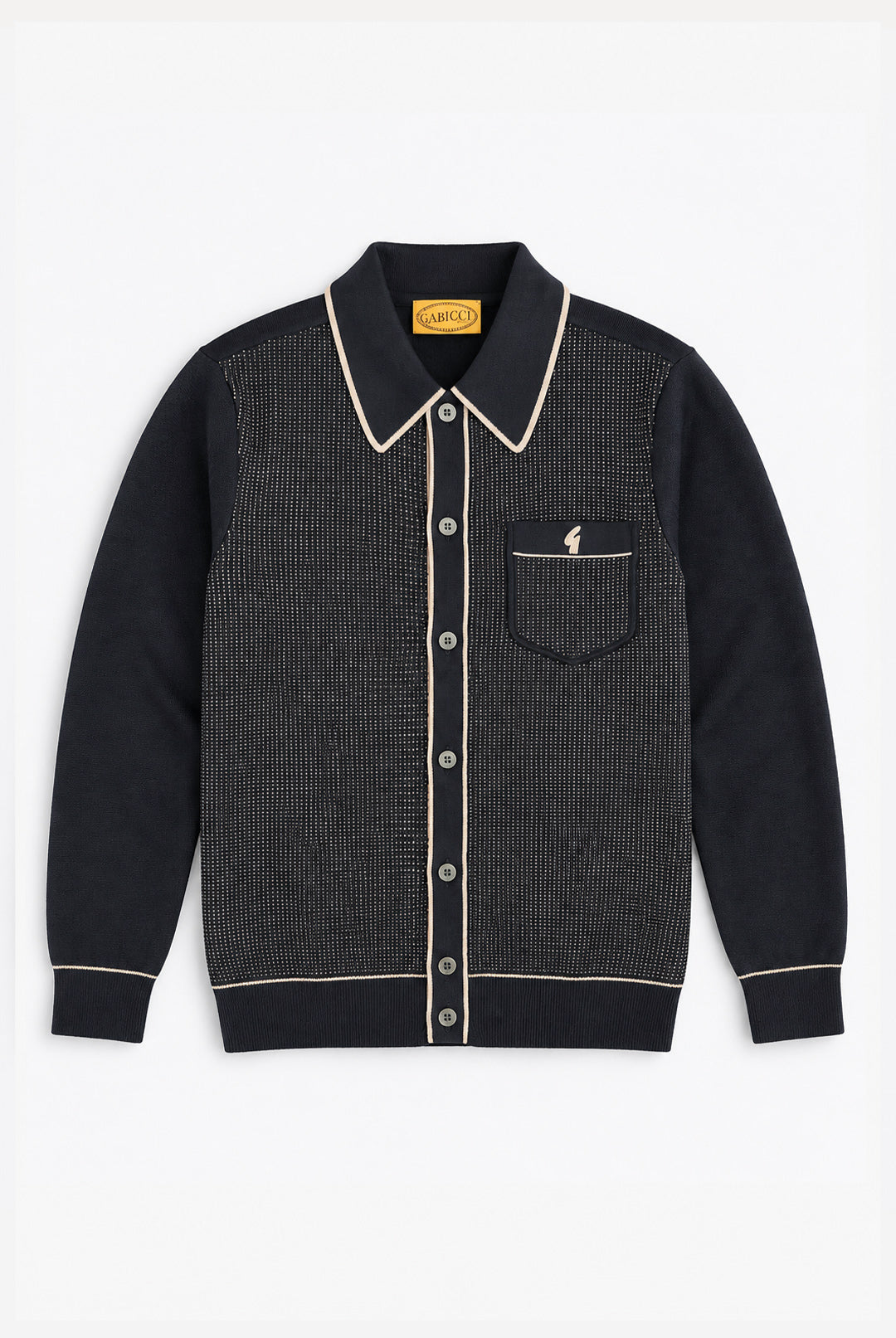 Gabicci Vintage Patterned Knitted Cardigan - Black