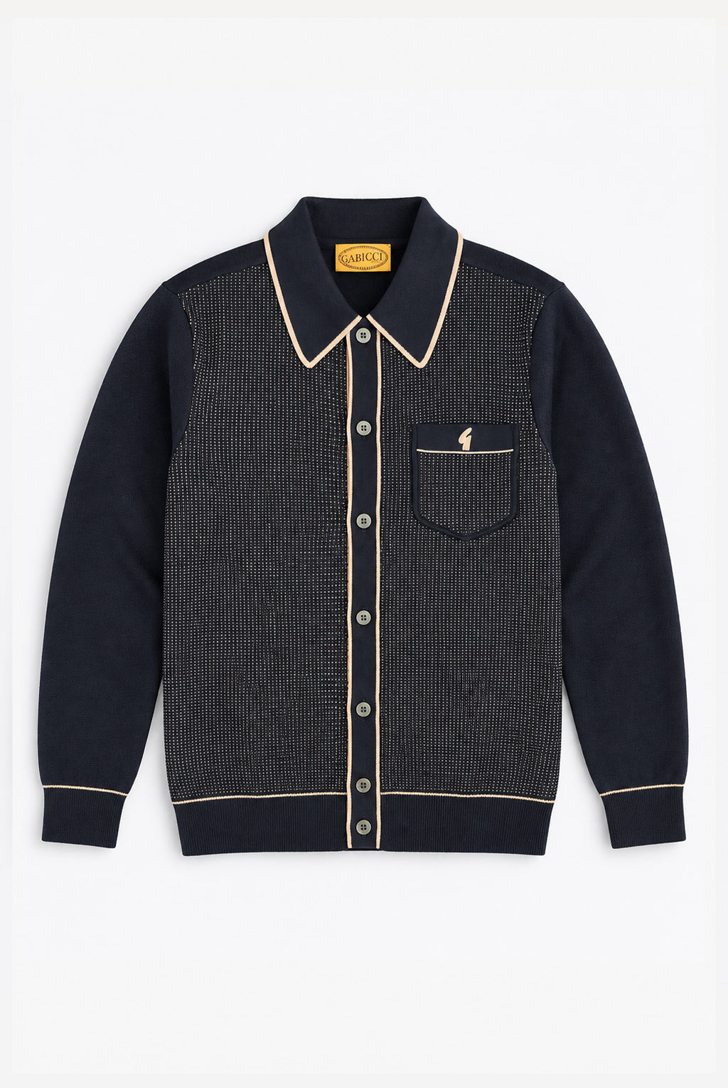 Gabicci Vintage Patterned Knitted Cardigan - Black