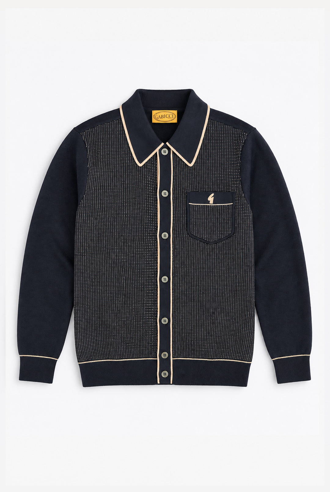 Gabicci Vintage Patterned Knitted Cardigan - Black