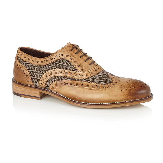Gatsby Brogue - Tan / Brown Tweed