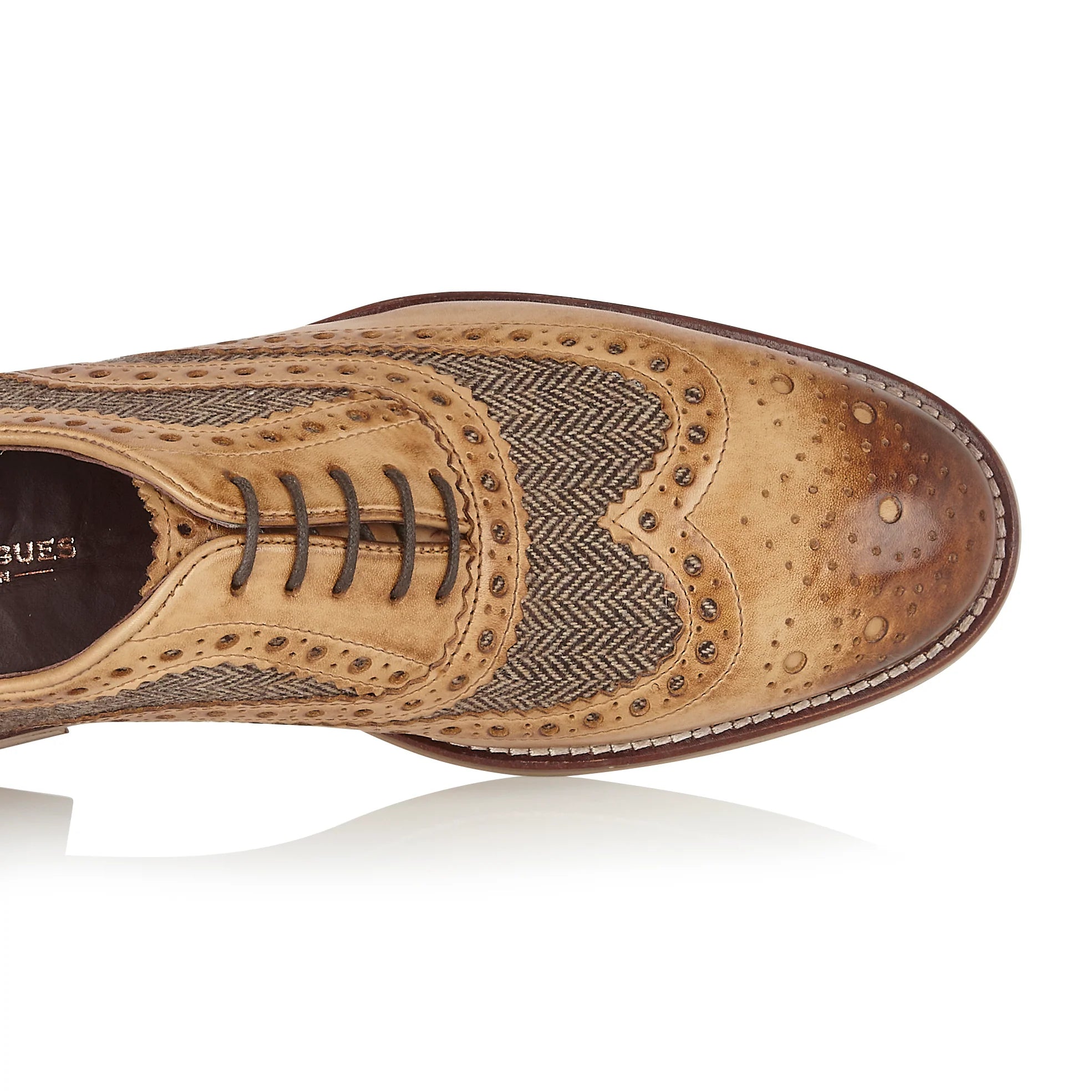 Gatsby Brogue - Tan / Brown Tweed