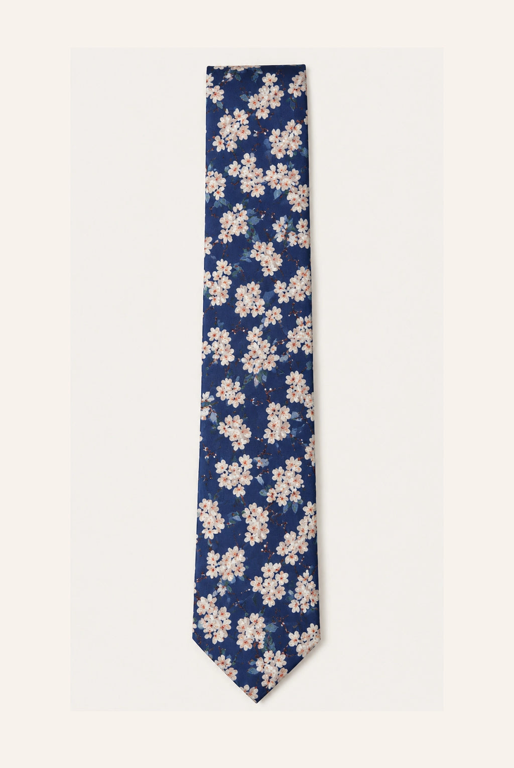 Wedding Blossom Cotton Tie and Hankie - Airforce
