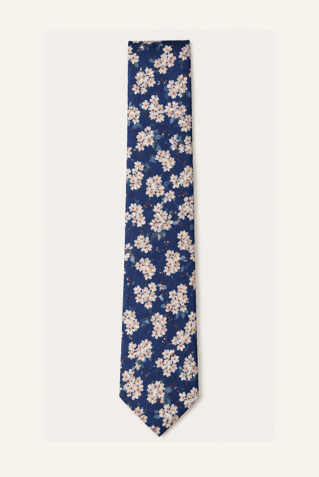 Wedding Blossom Cotton Tie and Hankie - Airforce
