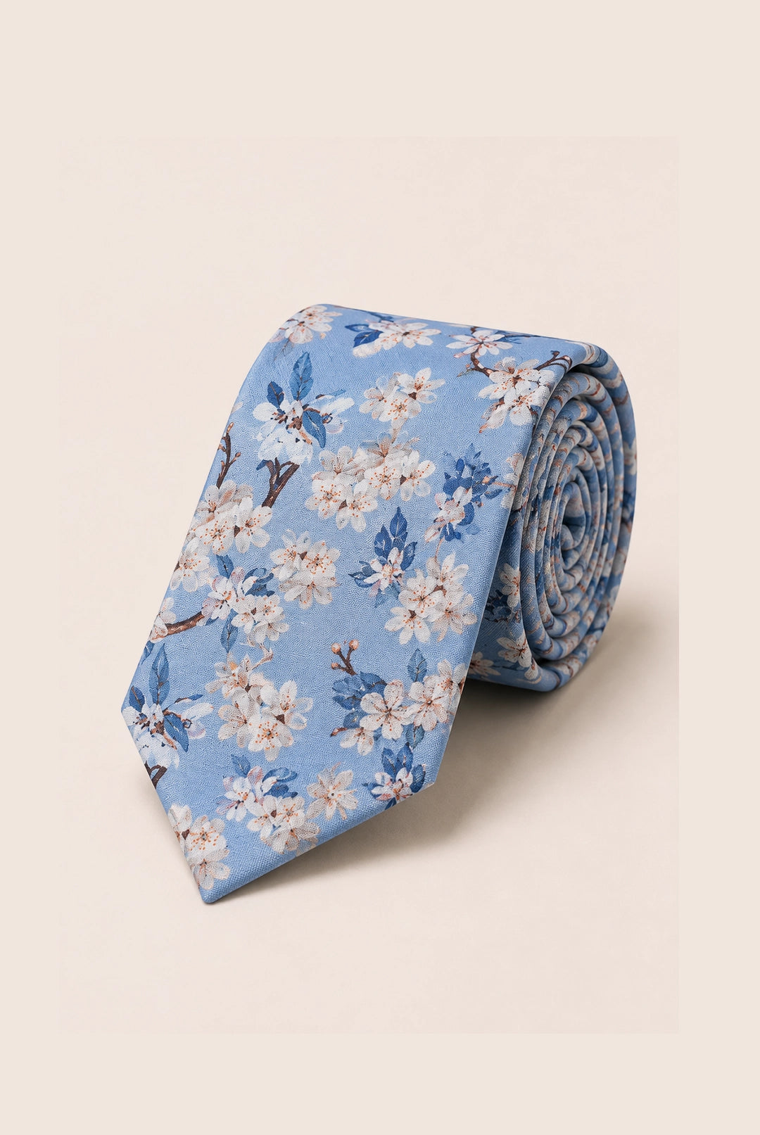 Wedding Blossom Tie and Hankie Set - Ribbon Blue