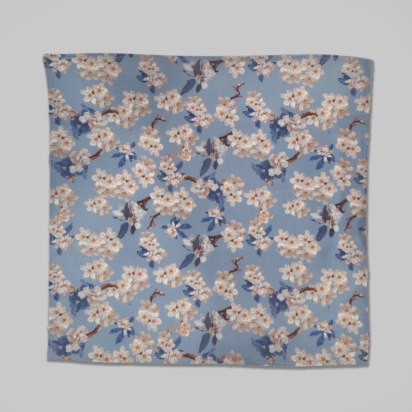 Wedding Blossom Tie and Hankie Set - Blue