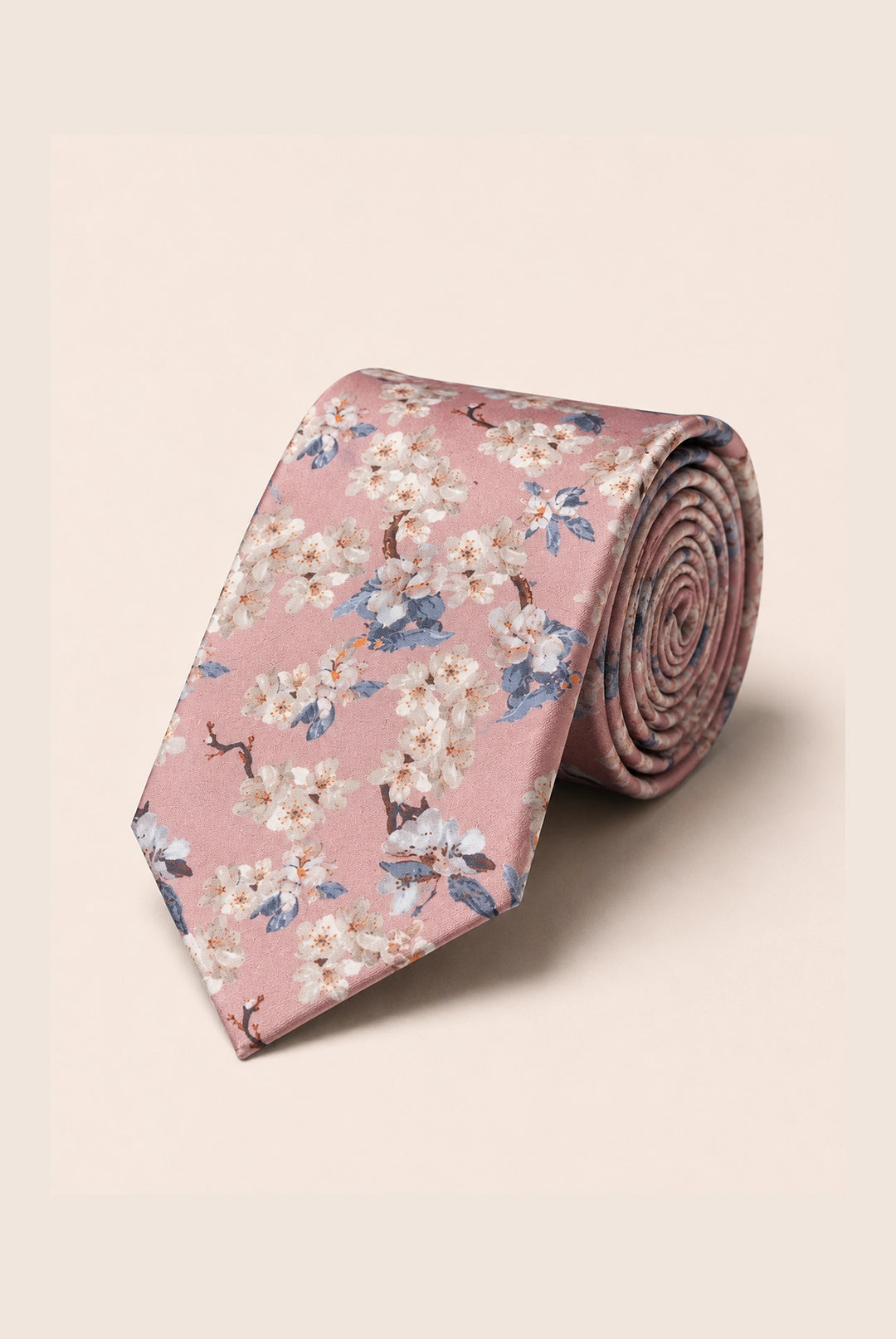 Wedding Blossom Tie and Hankie Set - Pink
