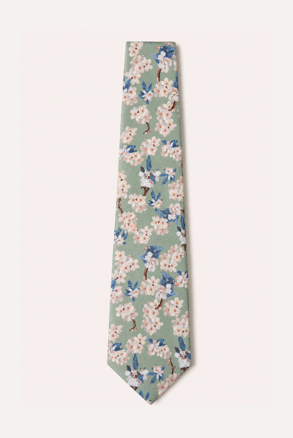 Wedding Blossom Tie and Hankie Set - Sage