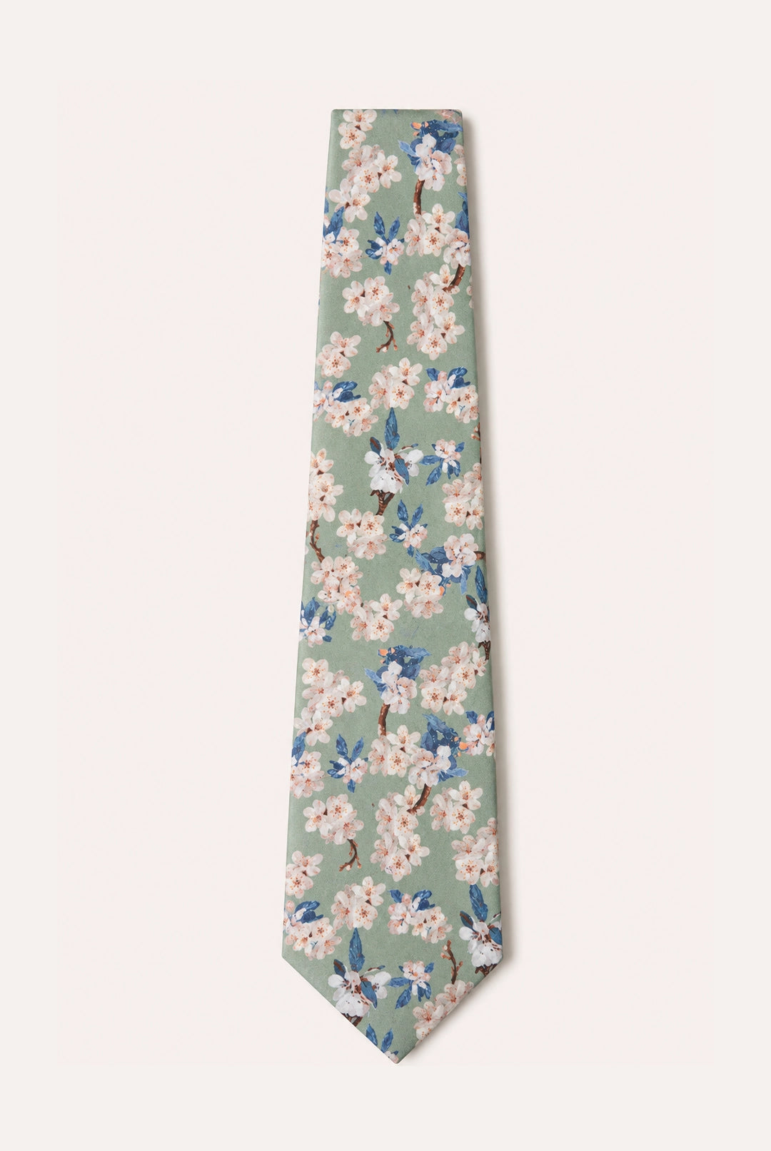 Wedding Blossom Tie and Hankie Set - Sage