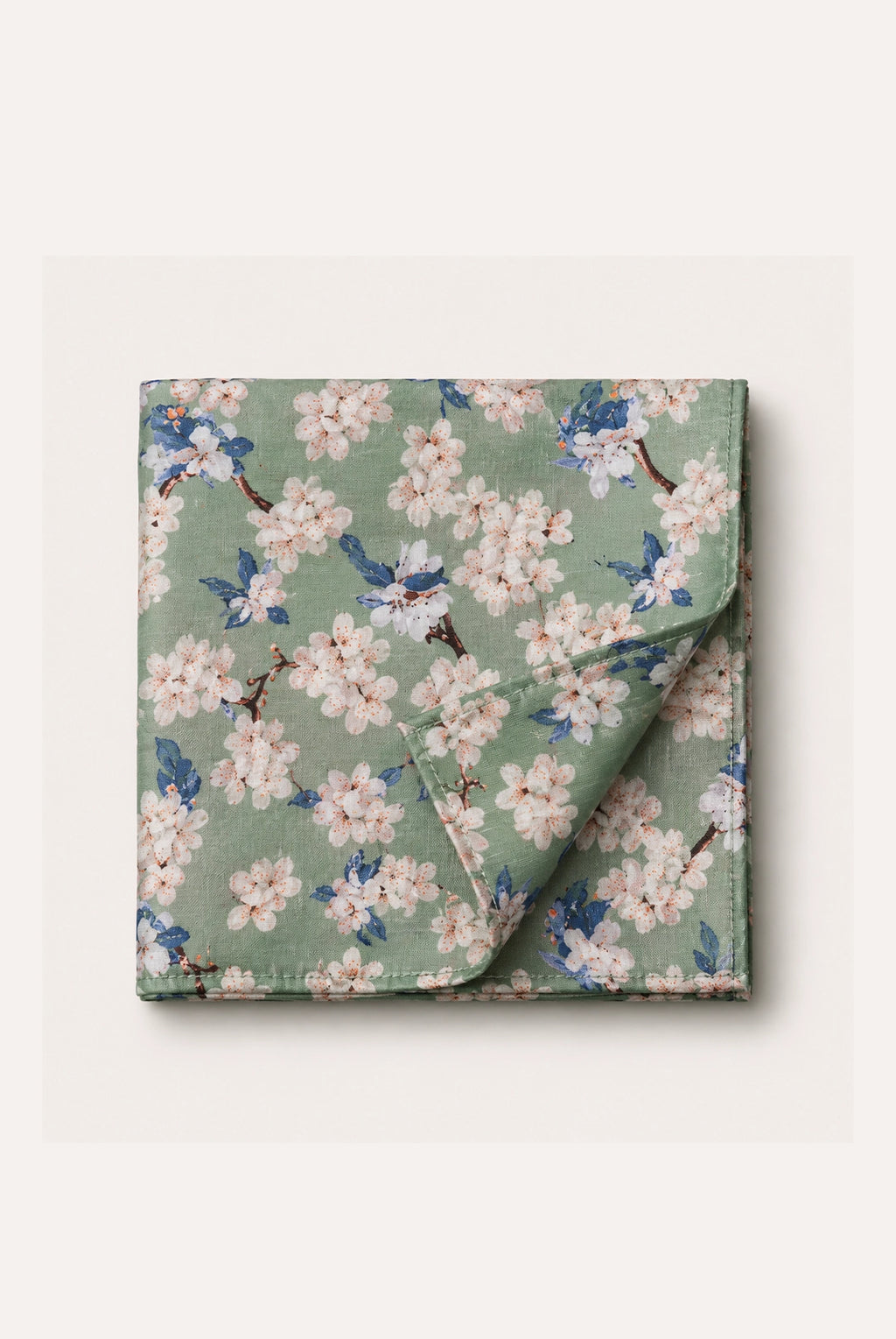 Wedding Blossom Tie and Hankie Set - Sage