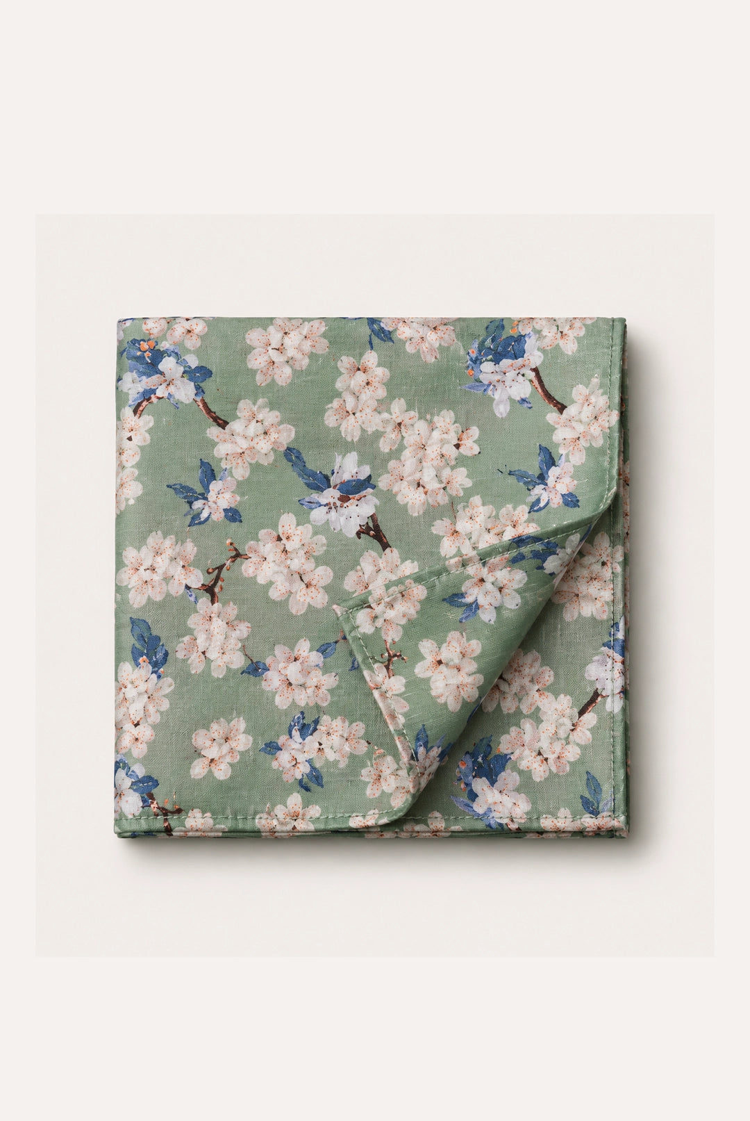 Wedding Blossom Tie and Hankie Set - Sage