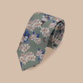Wedding Blossom Tie and Hankie Set - Sage