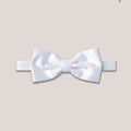 Satin Clip-On Bow Tie - White