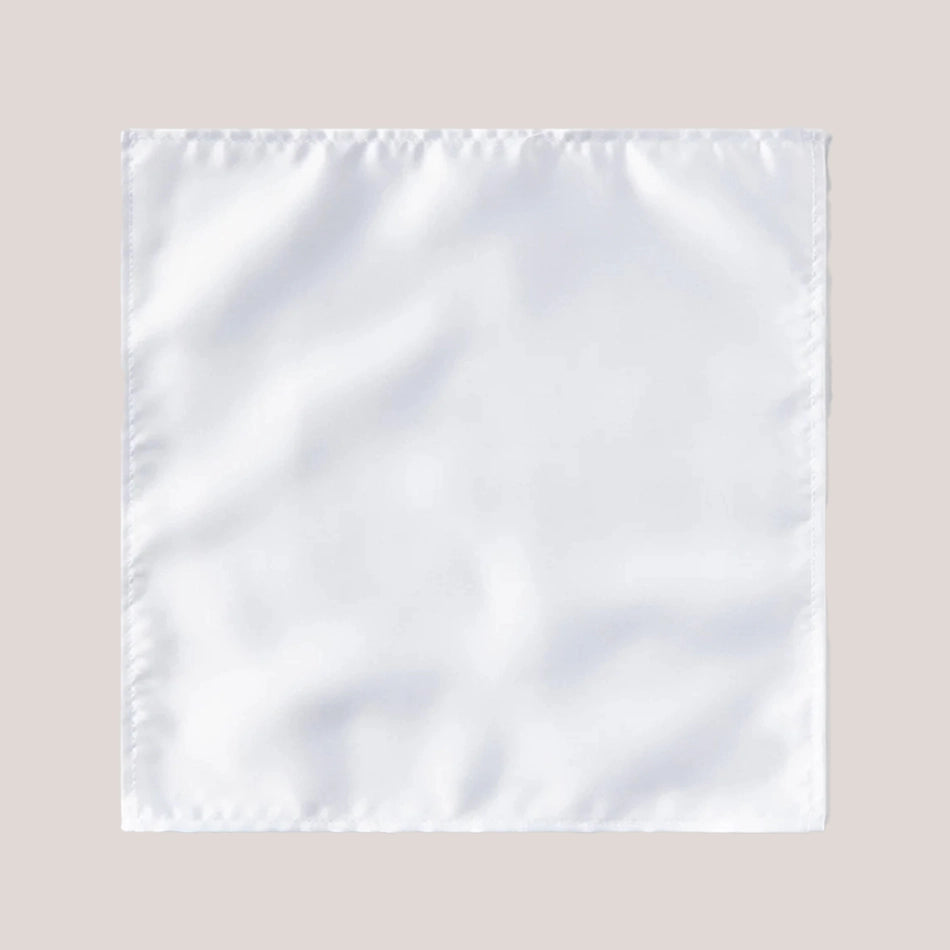 Plain Satin Hankie - White