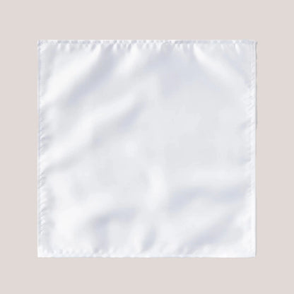 Plain Satin Hankie - White