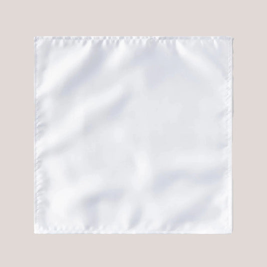 Plain Satin Hankie - White