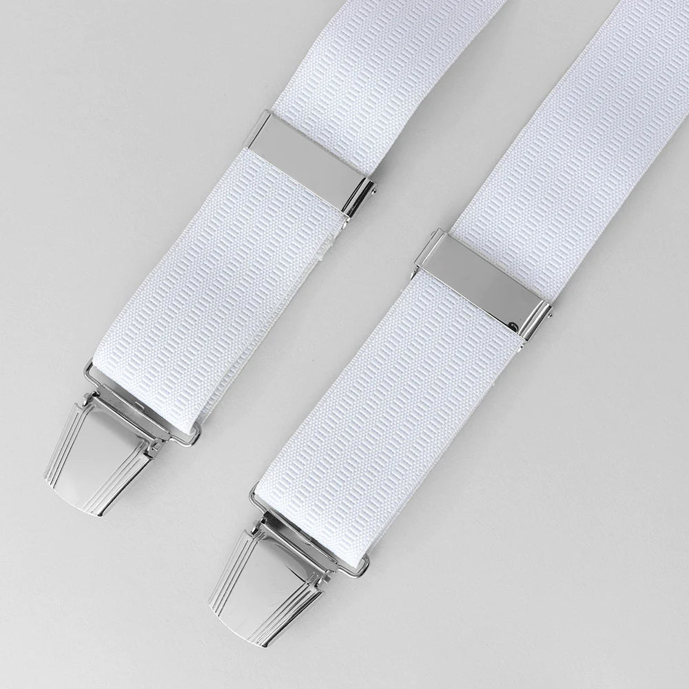 One Size Adjustable Ribbed Bracers - White