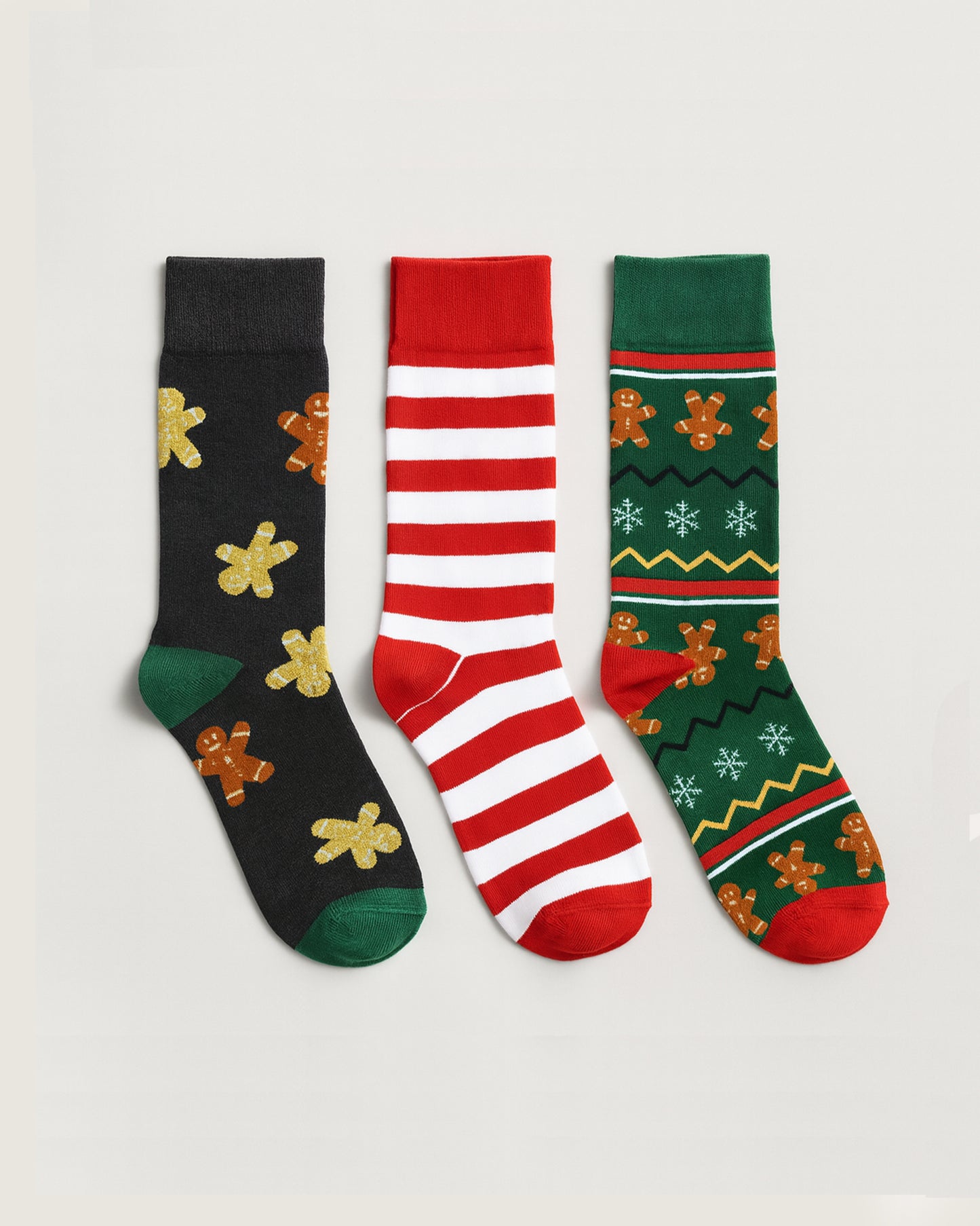 Christmas Novelty Socks 3 Pair Pack - Gingerbread