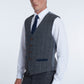 Grey Tweed Over Check from Antique Rogue - Waistcoat