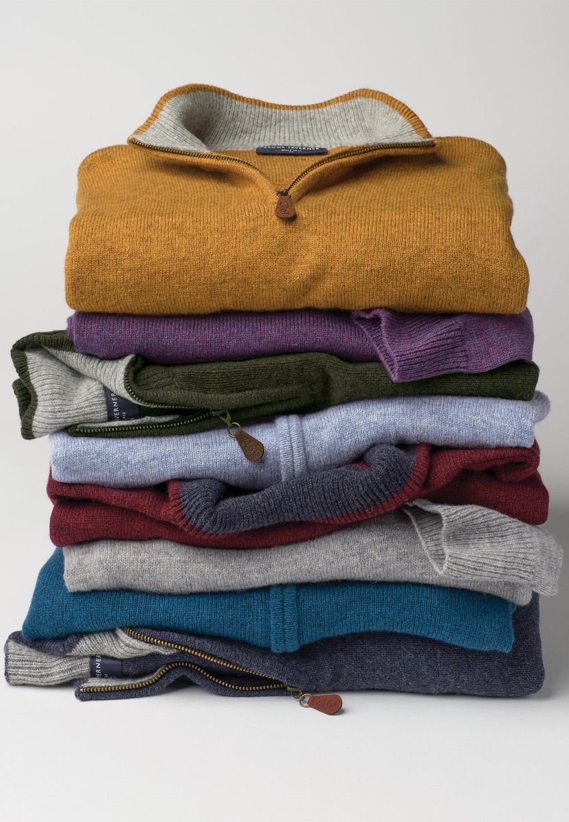 Lambswool Quarter Zip Rutherford - Mustard