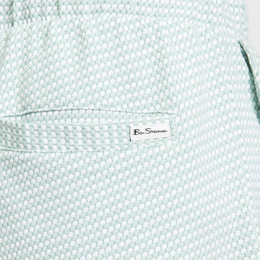 Tri Colour Textured Co-ord Shorts - MINT
