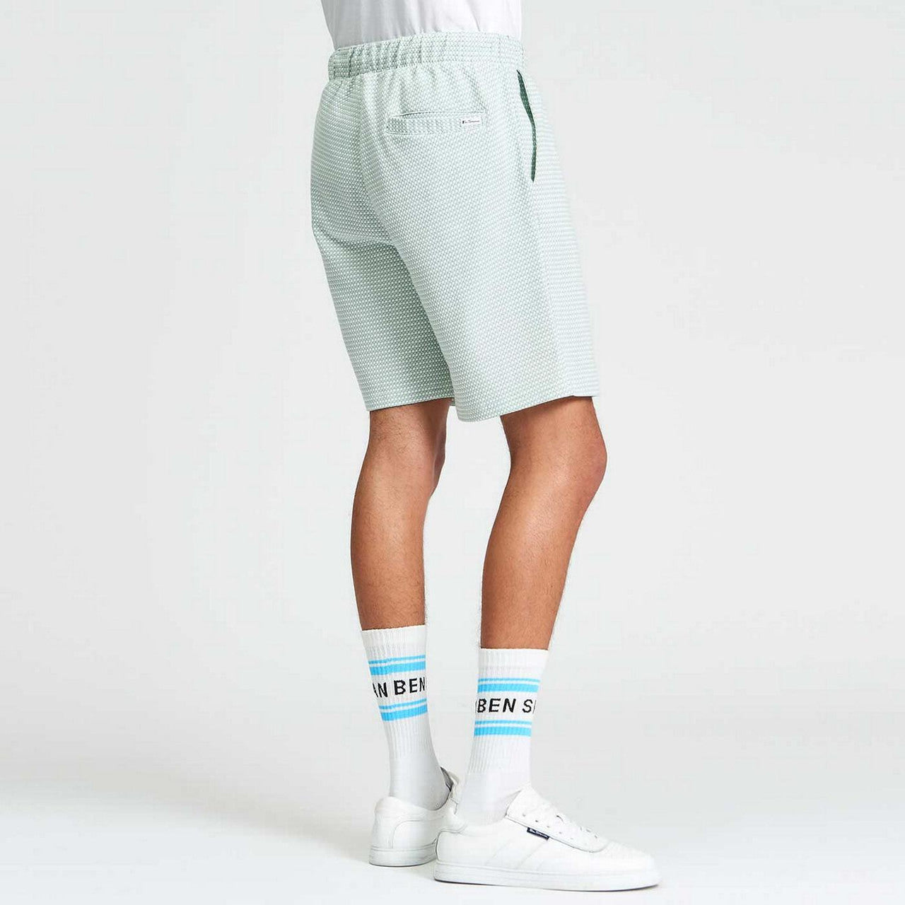 Tri Colour Textured Co-ord Shorts - MINT