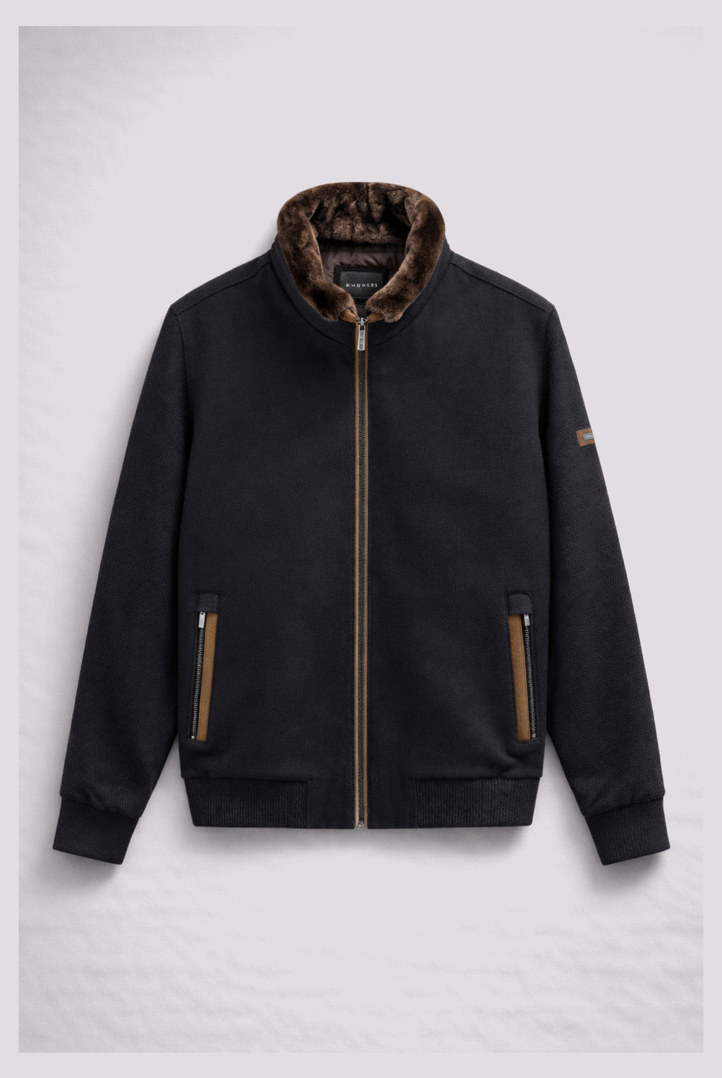 Bugatti Navy Hybrid Wool Bomber Jacket