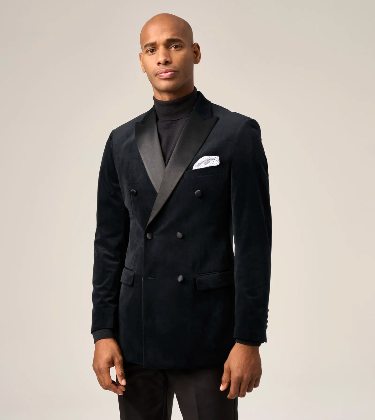Jive Velvet Double Breasted Jacket - Black