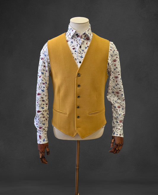 Dettori Wool Blend Waistcoat - Mustard