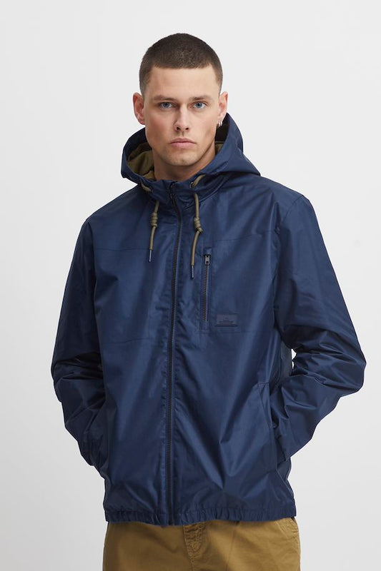 Hooded Lightweight Showerproof Coat - Navy