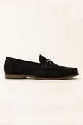 Roamers Leather Suede Loafer - Black