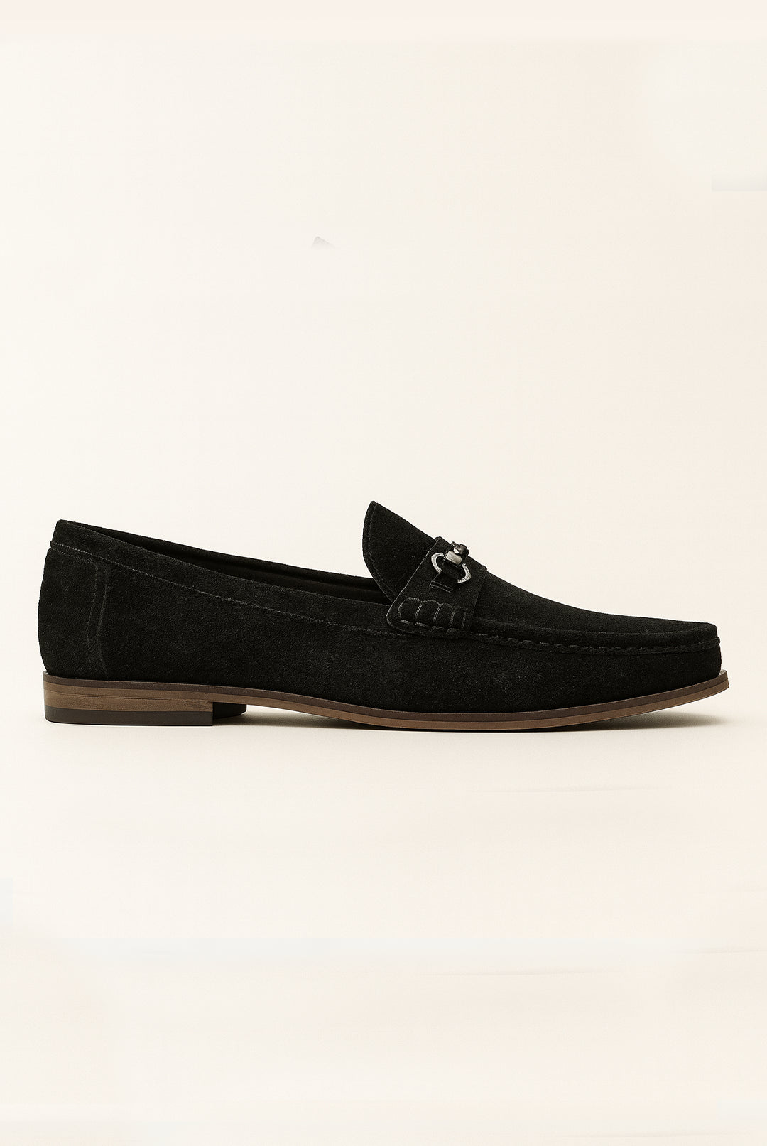 Roamers Leather Suede Loafer - Black