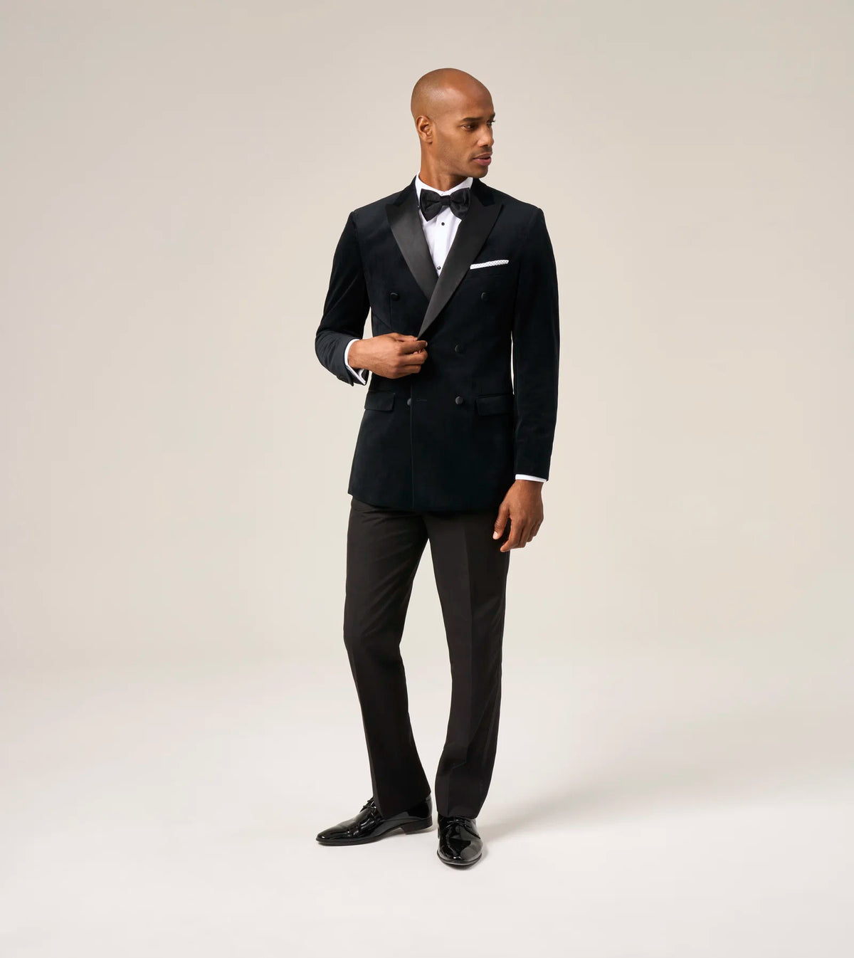 Jive Velvet Double Breasted Jacket - Black