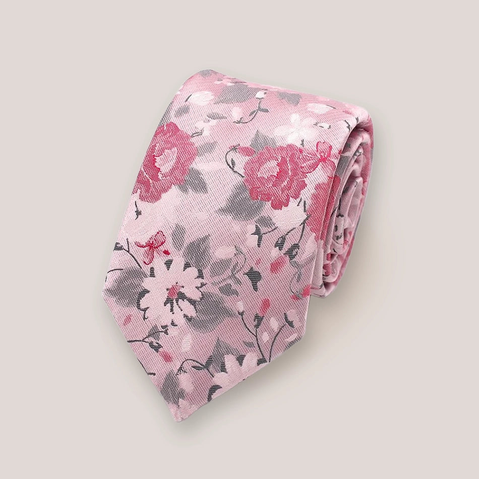 Large Floral Tie - Pink 1901/2