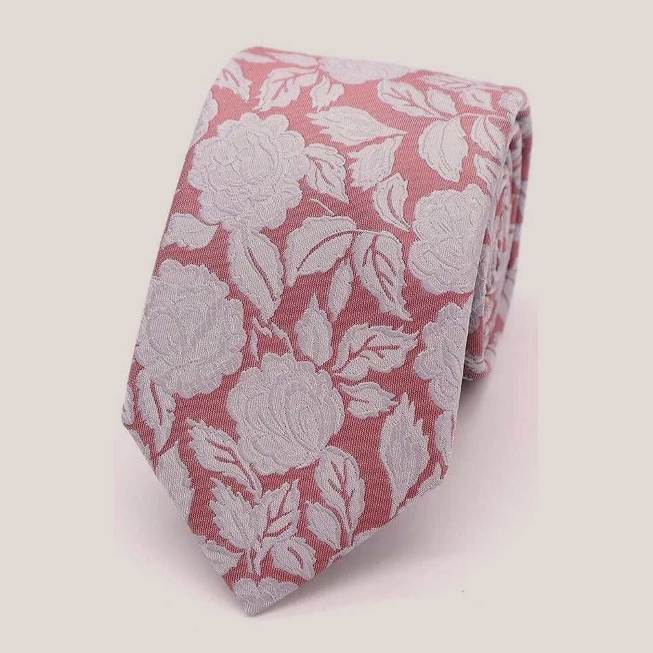 Wedding Rose Hankie - Silver on Dusky Rose 8010/10
