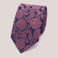 Wedding Rose Tie - Rose Pink on Navy 8010/10