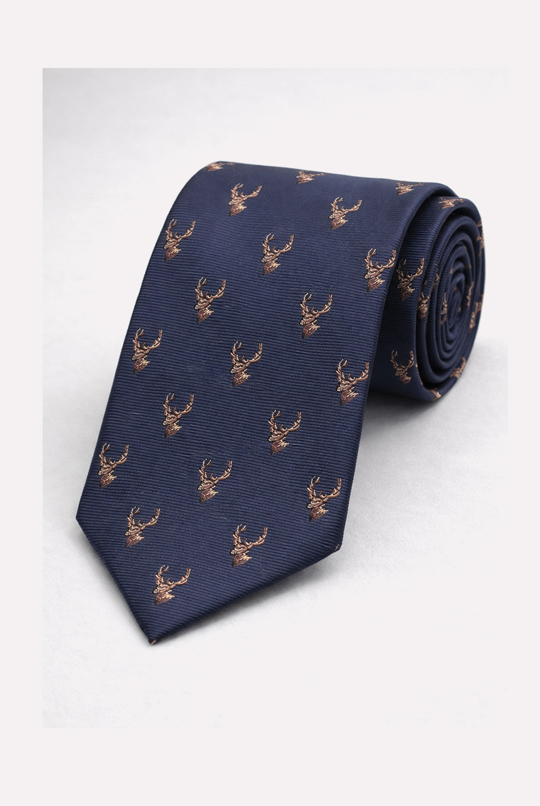 Stag on Twill Tie Set - Navy 8014/3