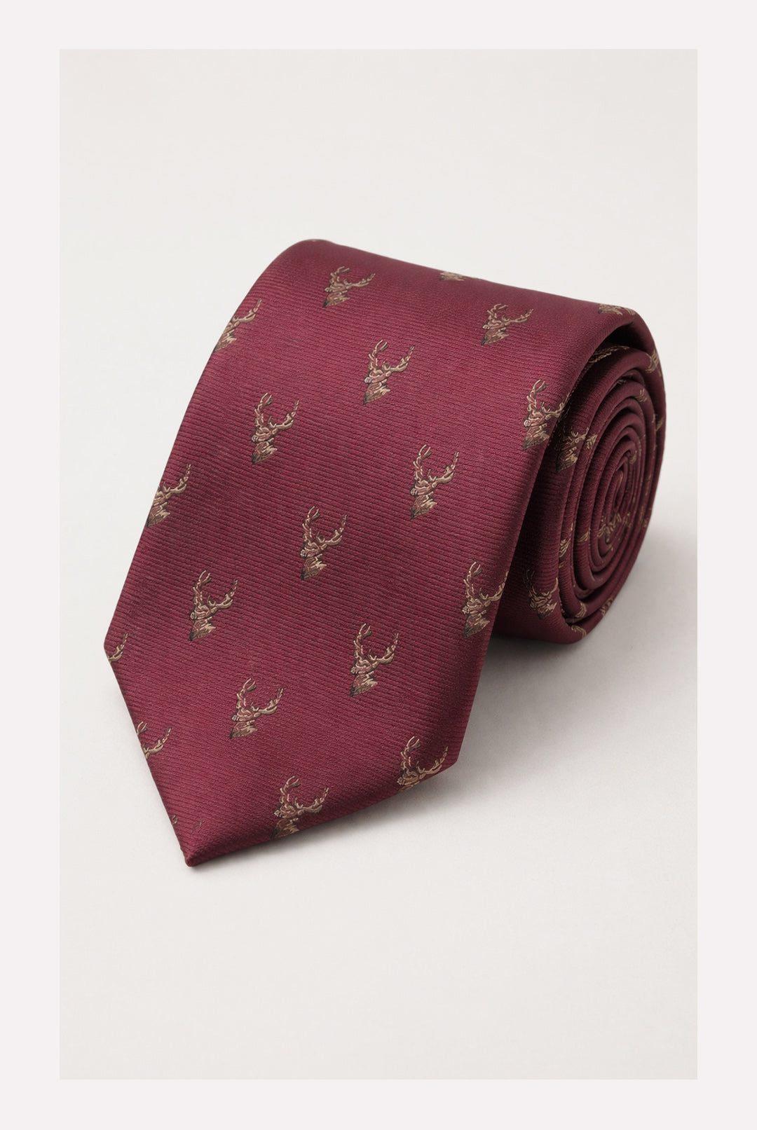 Stag on Twill Tie Set - Wine 8014