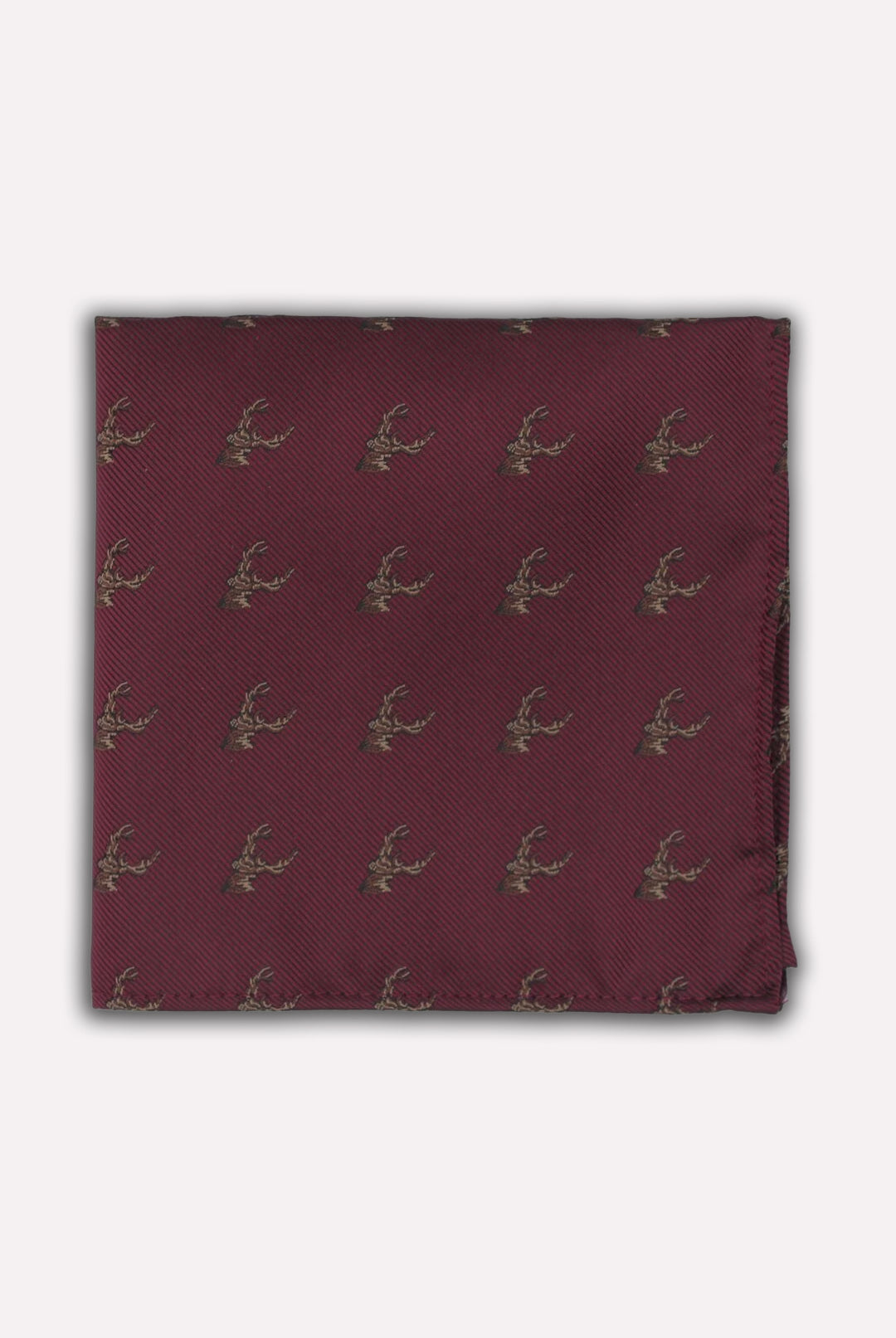 Stag on Twill Tie Set - Wine 8014