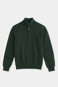 Quarter-Zip Cotton Sweater – Dark Ivy