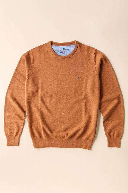 FINE-KNIT COTTON SWEATER WITH A CREW NECK - Hazel