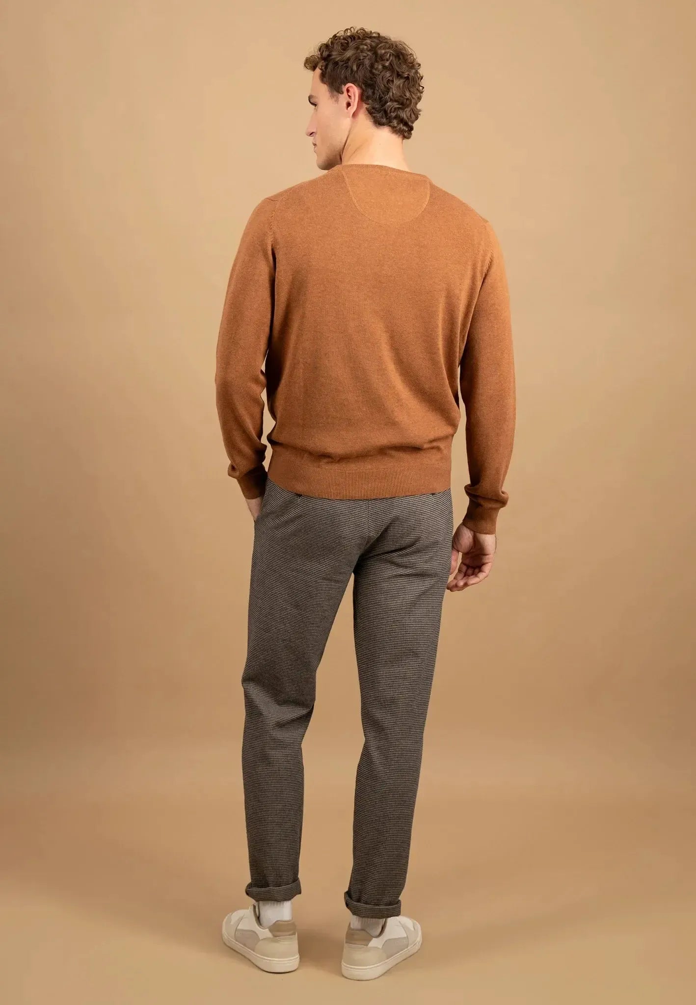 FINE-KNIT COTTON SWEATER WITH A CREW NECK - Hazel