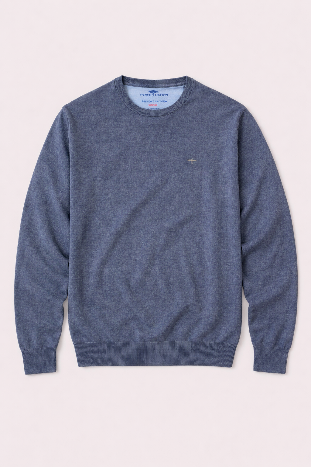 FINE-KNIT COTTON SWEATER WITH A CREW NECK - Night