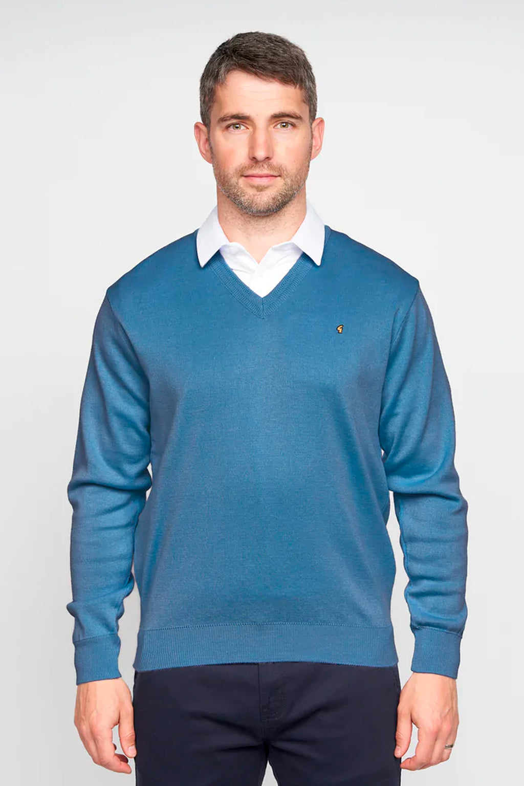 Gabicci V-Neck Jumper - Denim Blue