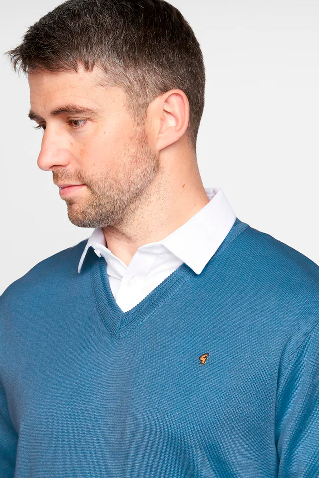 Gabicci V-Neck Jumper - Denim Blue