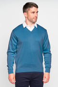 Gabicci V-Neck Jumper - Denim Blue