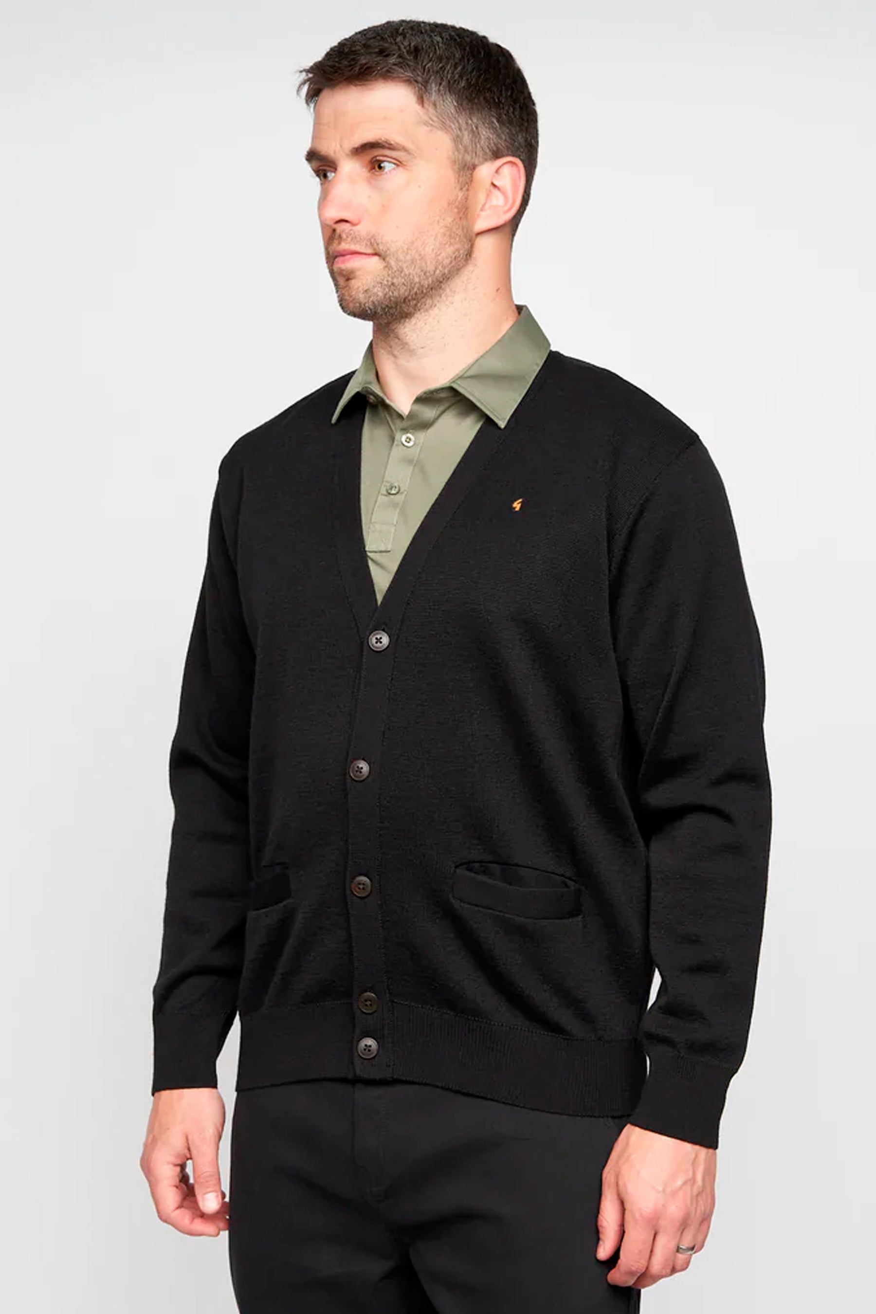 Gabicci Buttoned Cardigan - Black