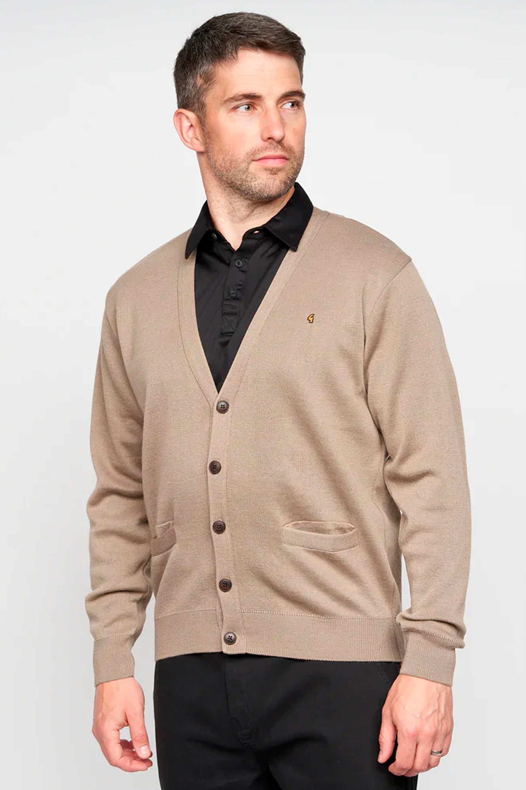 Gabicci Buttoned Cardigan - Stone