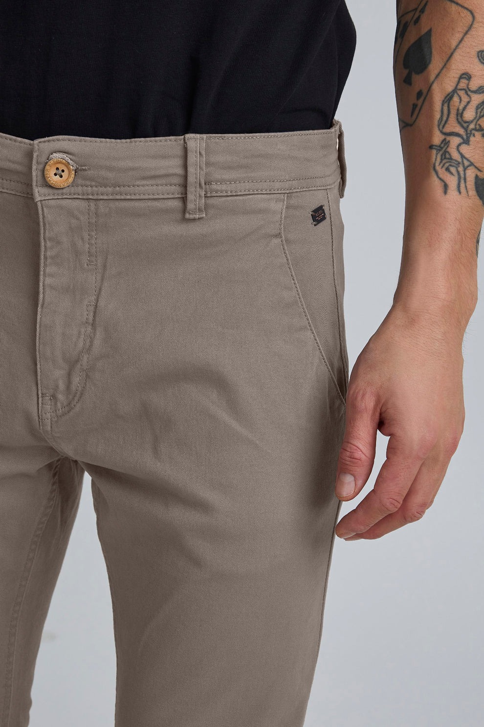 Stretch Slim Chinos - Granite