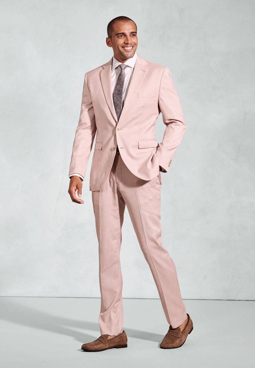 Hardy Tailored Fit Texture Suit Jacket - Pink
